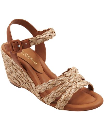 Andre Assous Milena Wedge Sandal - Brown