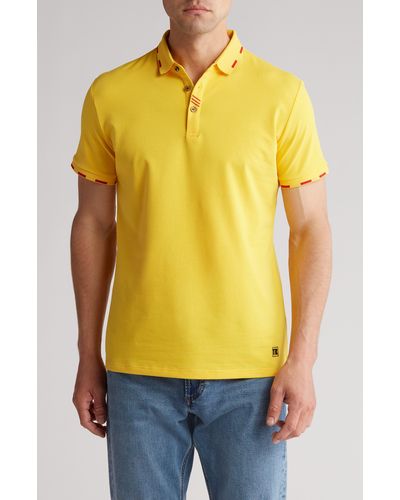 T.R. Premium Tipped Collar Knit Polo - Yellow