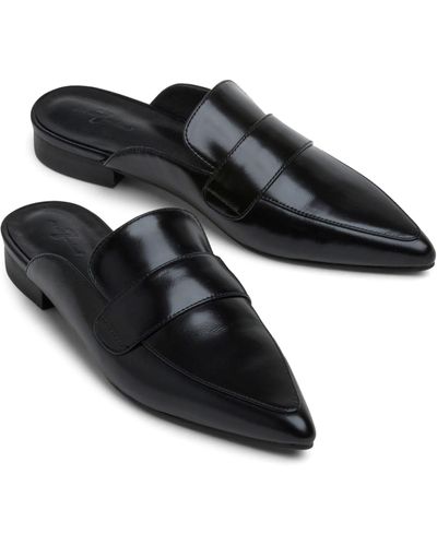7 For All Mankind Leather Loafer Mule - Black