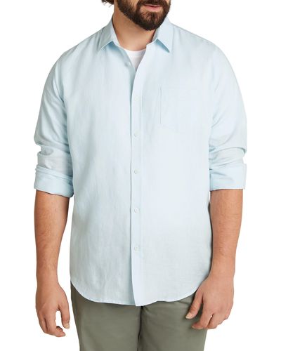 Johnny Bigg Anders Linen & Cotton Button-up Shirt - White