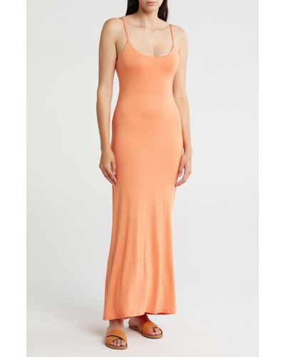 Velvet Torch Slip Dress - Orange