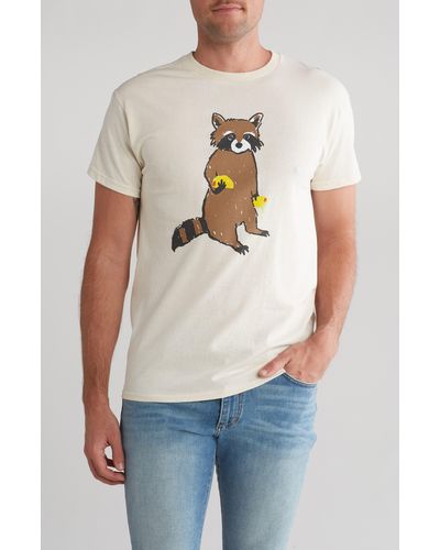 Altru Double Taco Raccoon Graphic T-shirt - Natural