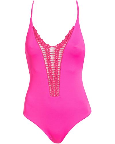 Billabong 'hippie Hooray' Crochet One-piece Swimsuit - Pink