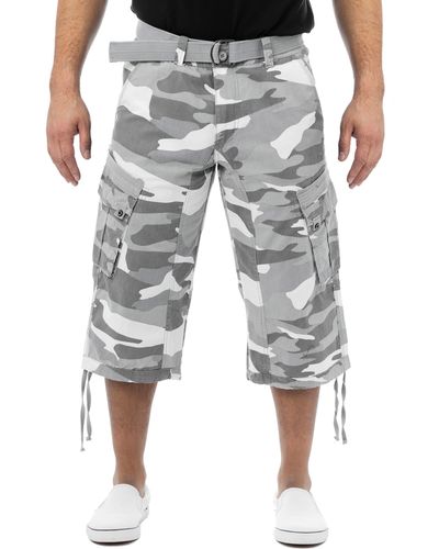 Xray Jeans Belted Cargo Shorts - Gray