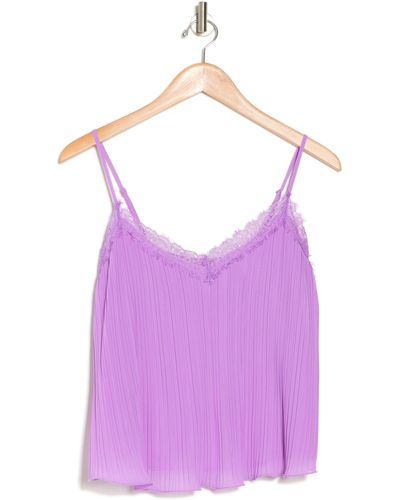 Lush Pleat Lace Camisole - Purple