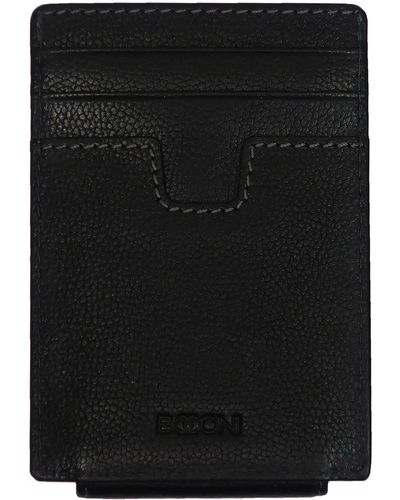 Boconi Leather Money Clip Card Case - Black