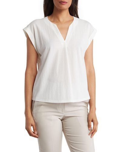 Bobeau Dolman Sleeve Piqué T-shirt - White