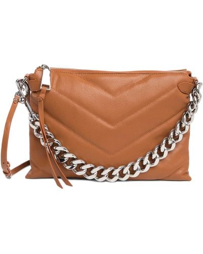Rebecca Minkoff Edie Maxi Leather Crossbody Bag - Brown