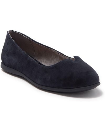 Me Too Notched Ballet Flat In Navy Suede At Nordstrom Rack - Blue