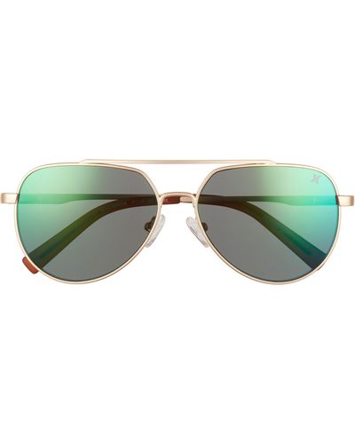 Hurley Beachbreak 57mm Polarized Aviator Sunglasses - Green