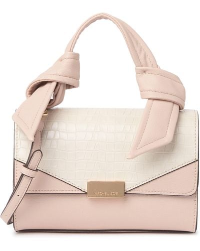 Rachel Zoe Cary Top Handle Crossbody Bag In Nude And Ivory Synthetic At Nordstrom Rack - Pink