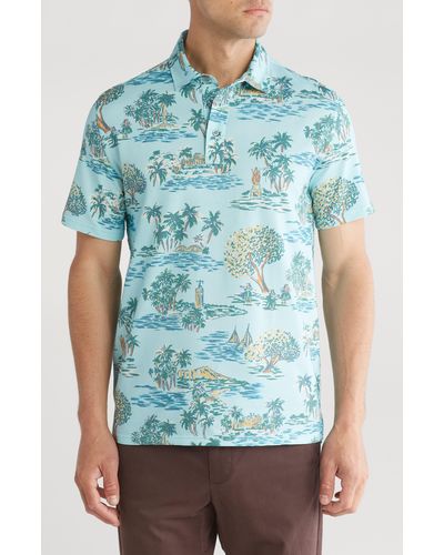 Tori Richard Aloha Toile Short Sleeve Shirt - Blue