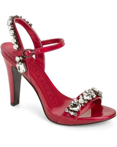Karl Lagerfeld Claude Embellished Sandal - Red