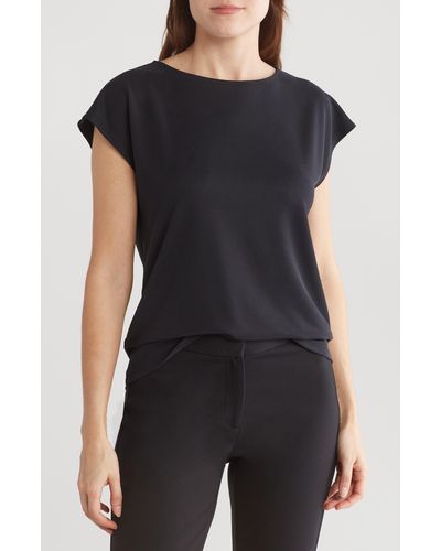 Nordstrom Cap Sleeve Modal Blend T-shirt - Black