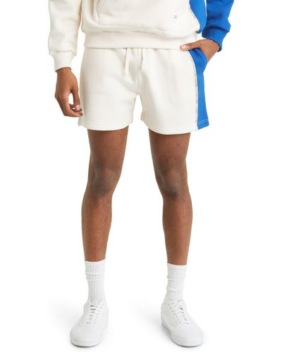 Native Youth Colorblock Cotton Blend Shorts - White