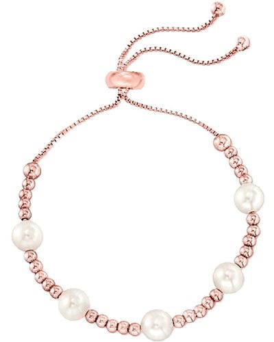Savvy Cie Jewels 18k Rose Gold Vermeil Mother-of-pearl Station Slider Bracelet - Multicolor