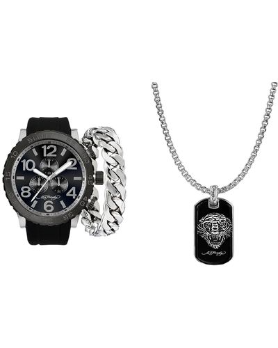 Ed Hardy 3-piece Jewelry & Watch Set - Black