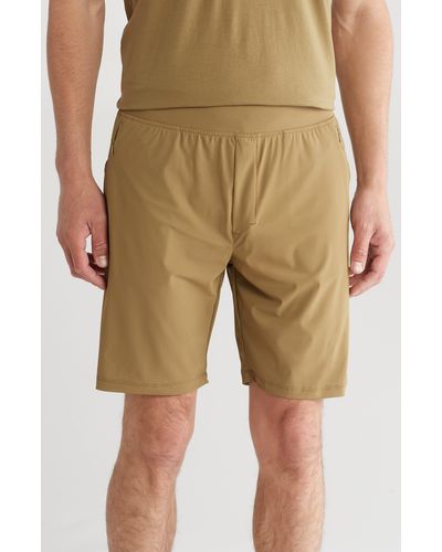 Kenneth Cole Water Repellent Active Stretch Running Shorts - Natural