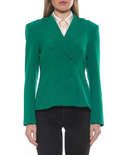 Alexia Admor Lianne Classic Double Breasted Button Front Closure - Green
