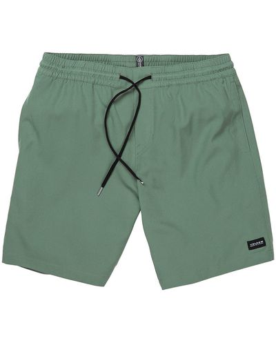 Volcom Stones Hybrid Drawstring Waist Shorts - Green