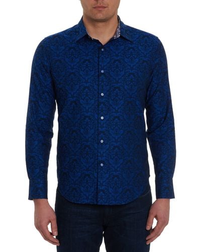 Robert Graham Bayview Cotton Button-up Shirt - Blue