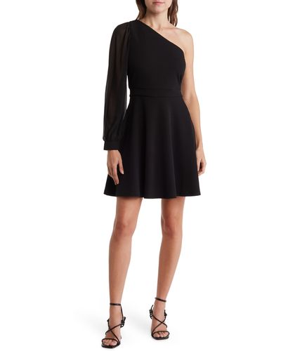Love By Design Riley Crepe Asymmetric Dress - Black