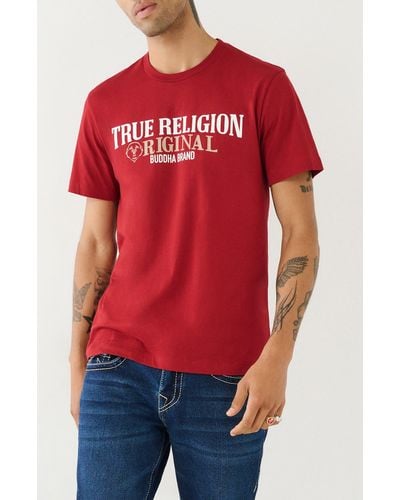 True Religion Cotton Crew Graphic T-shirt - Red