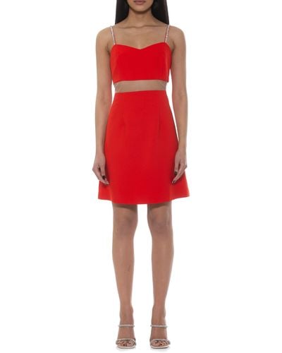 Alexia Admor Eloise Fit & Flare Dress - Red