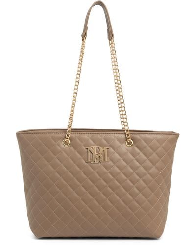 Badgley Mischka Large Quilted Tote Bag - Natural