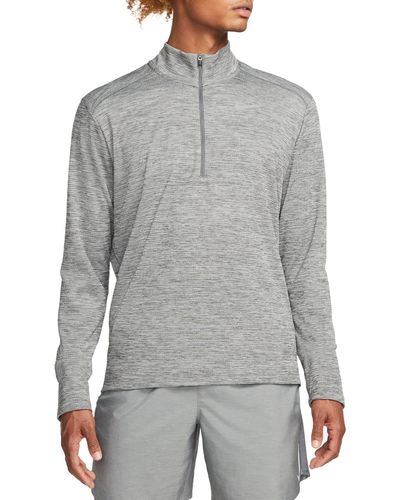 Nike Pacer Dri-fit Half Zip Long Sleeve Running Shirt - Gray
