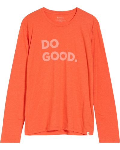 COTOPAXI Do Good Long Sleeve Organic Cotton & Recycled Polyester Graphic T-shirt - Orange