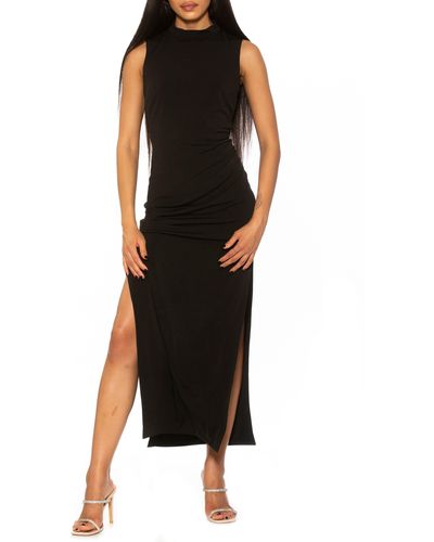 Alexia Admor Mock Neck Sleeveless Maxi Dress - Black