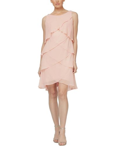 Sl Fashions Tulip Chiffon Dress - Pink