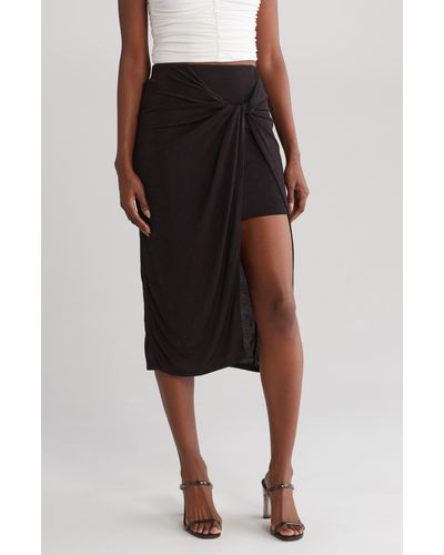 Lulus Stunning Knotted Skirt - Black