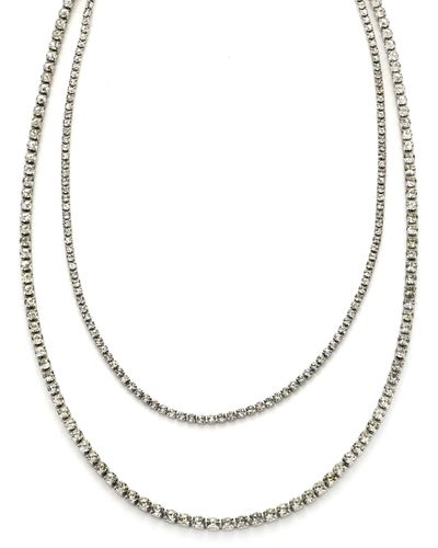 Panacea Crystal Layered Necklace - White