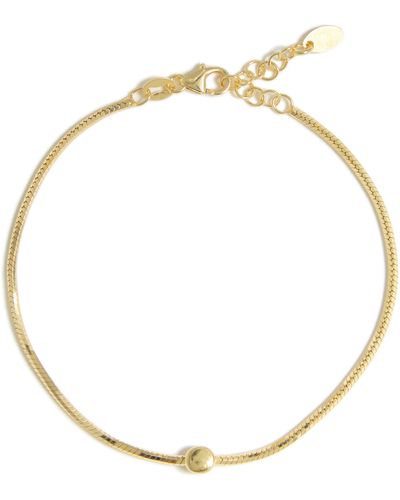 Argento Vivo Sterling Silver Circle Herringbone Chain Bracelet - Metallic