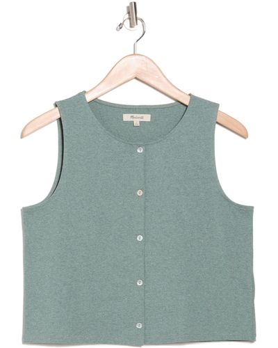 Madewell Bacopa Button Front Tank Top - Blue