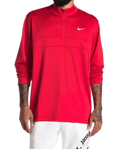 Nike Essential Dri-fit Half Zip Golf Pullover - Red