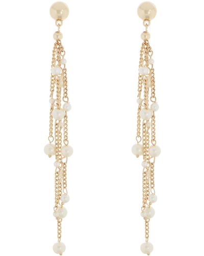 AREA STARS Imitation Pearl Fringe Drop Earrings - White