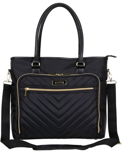 Kenneth Cole Chelsea Chevron Quilted Tote Bag - Black