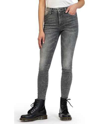 Kut From The Kloth Connie Fab Ab High Waist Raw Hem Ankle Skinny Jeans - Gray