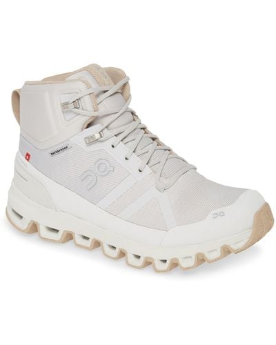On Shoes Cloudrock Waterproof Hiking Boot In Glacier/sand At Nordstrom Rack - Multicolor