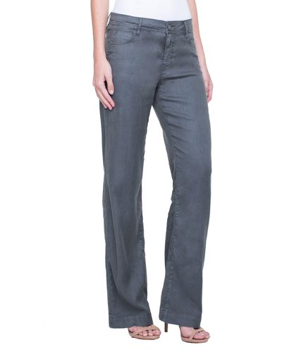 Liverpool Jeans Company Emma Stretch Linen Pants - Blue