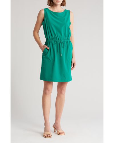Calvin Klein Commuter Drawstring Dress - Green