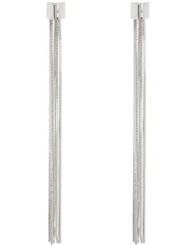 Nordstrom Snake Chain Fringe Earrings - White