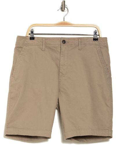 Lucky Brand Stretch Cotton Sateen Chino Shorts - Natural