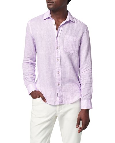 Faherty Laguna Linen Button-up Shirt - Purple