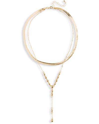 Nordstrom Mixed Chain Layered Necklace - White