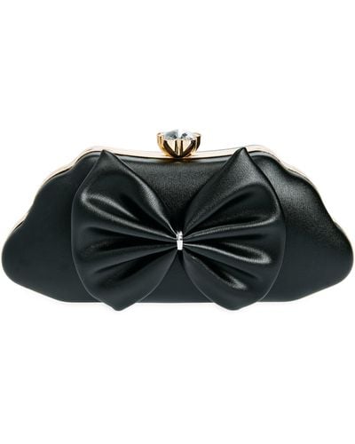 Natasha Couture Bow Clutch - Black