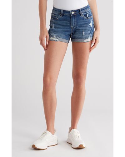 Blank NYC Gene The Fulton Distressed Denim Shorts - Blue